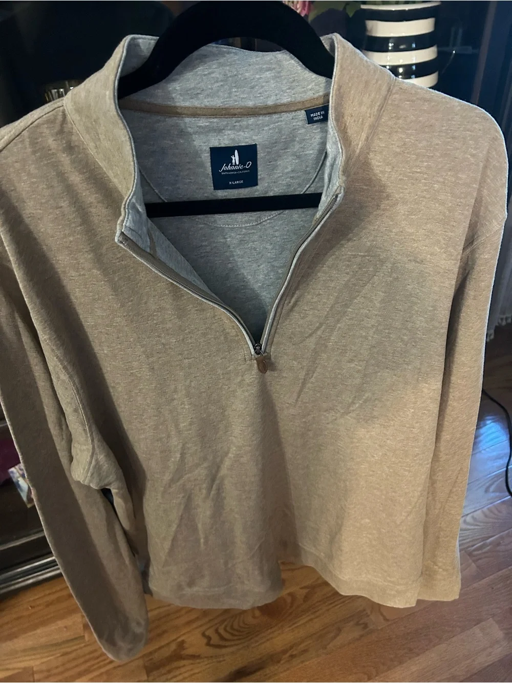 johnnie-O Men's Quarter-Zip Pullover - Light Taupe
